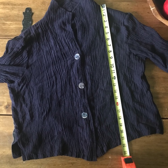 Fridaze Womens Linen Jacket Size L XL BlacK Button up Lagenlook Art to Wear - Picture 6 of 9